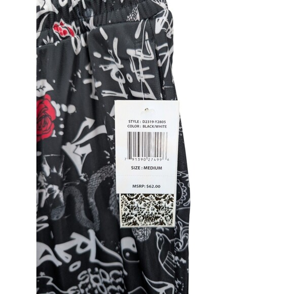 Fresh Prints of Bel-Air Graffiti Jogger Pants Black Red Roses Men’s Medium NWT - Picture 5 of 6